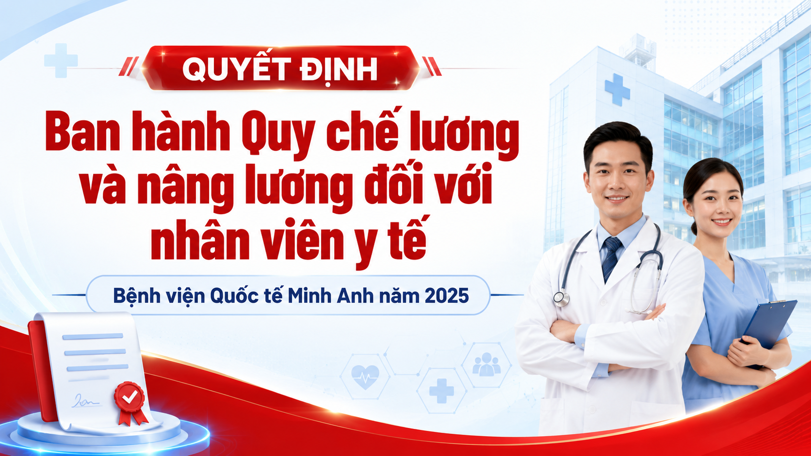 Quyết định - Ban hành Quy chế lương và nâng lương đối với nhân viên y tế Bệnh viện Quốc tế Minh Anh năm 2025